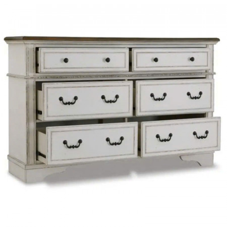 B747 - 31 : Tủ 6 Ngăn Kéo Giả Cổ - Màu Trắng Sương Mù